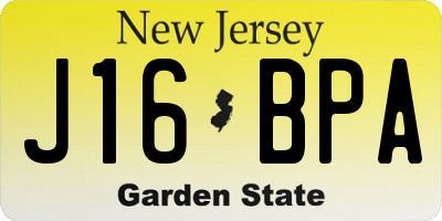 NJ license plate J16BPA