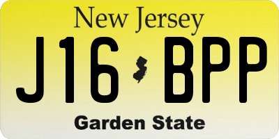 NJ license plate J16BPP