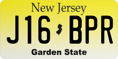 NJ license plate J16BPR