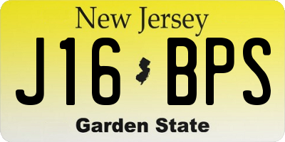NJ license plate J16BPS
