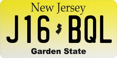 NJ license plate J16BQL