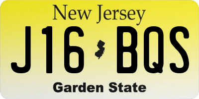NJ license plate J16BQS