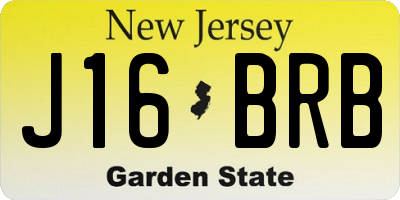 NJ license plate J16BRB