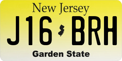 NJ license plate J16BRH