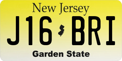 NJ license plate J16BRI