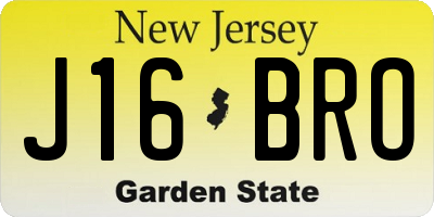 NJ license plate J16BRO