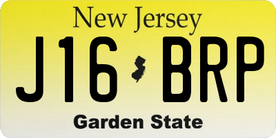 NJ license plate J16BRP