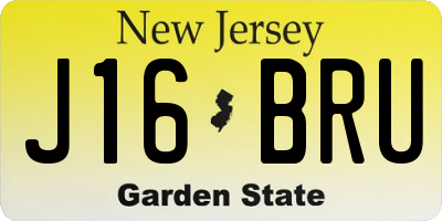 NJ license plate J16BRU