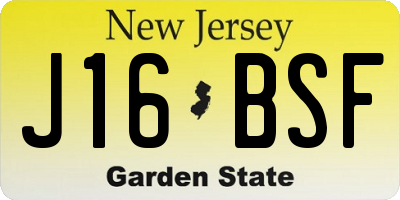 NJ license plate J16BSF