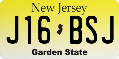 NJ license plate J16BSJ