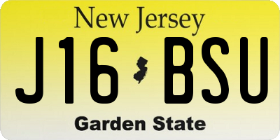 NJ license plate J16BSU