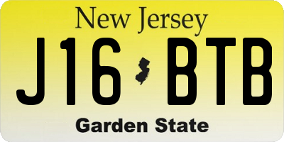 NJ license plate J16BTB