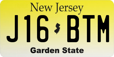 NJ license plate J16BTM