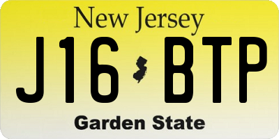 NJ license plate J16BTP