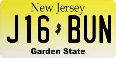 NJ license plate J16BUN
