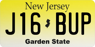 NJ license plate J16BUP