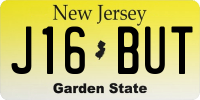 NJ license plate J16BUT