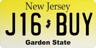NJ license plate J16BUY