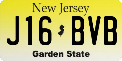 NJ license plate J16BVB