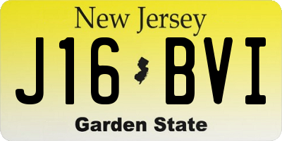 NJ license plate J16BVI