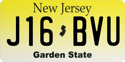 NJ license plate J16BVU