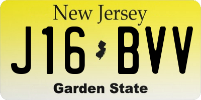 NJ license plate J16BVV