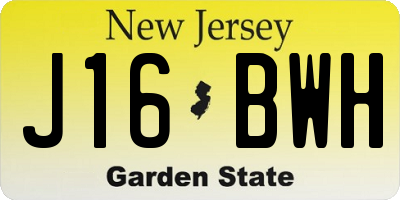 NJ license plate J16BWH