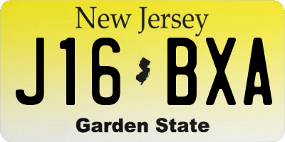 NJ license plate J16BXA