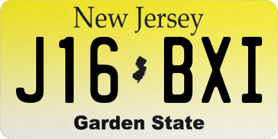 NJ license plate J16BXI