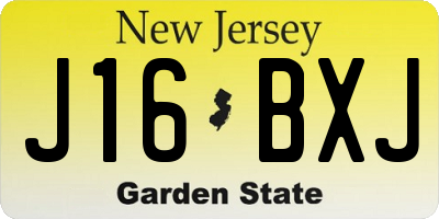 NJ license plate J16BXJ