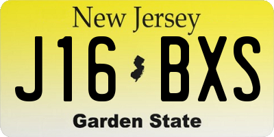 NJ license plate J16BXS