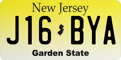 NJ license plate J16BYA