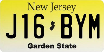 NJ license plate J16BYM