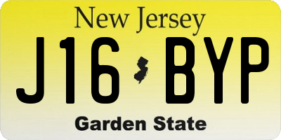 NJ license plate J16BYP