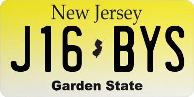 NJ license plate J16BYS