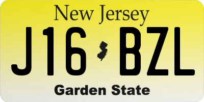 NJ license plate J16BZL