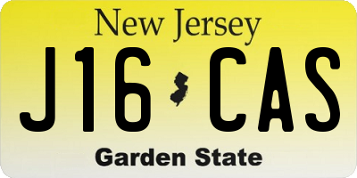 NJ license plate J16CAS