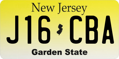 NJ license plate J16CBA