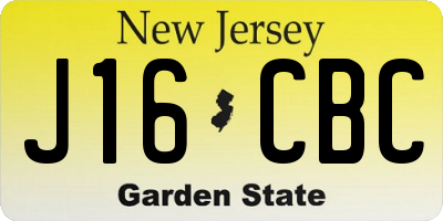 NJ license plate J16CBC