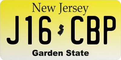 NJ license plate J16CBP