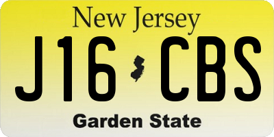 NJ license plate J16CBS