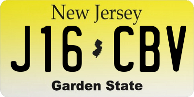 NJ license plate J16CBV