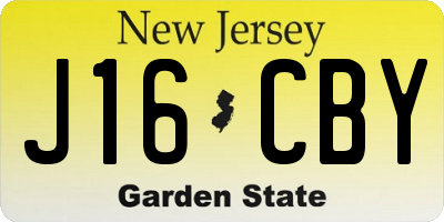 NJ license plate J16CBY