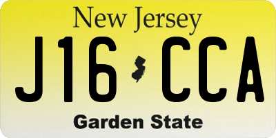 NJ license plate J16CCA