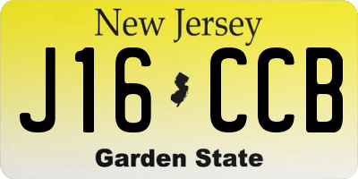 NJ license plate J16CCB