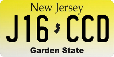NJ license plate J16CCD