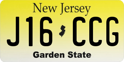 NJ license plate J16CCG