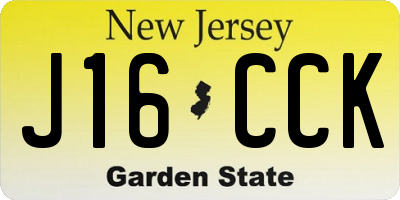 NJ license plate J16CCK