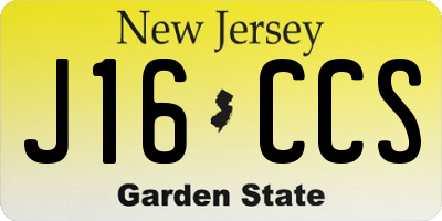 NJ license plate J16CCS