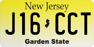 NJ license plate J16CCT